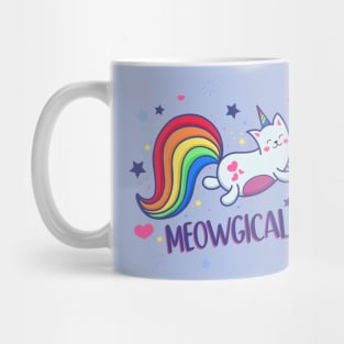 Meowgical Magical Rainbow Kitty Cat Unicorn Mug